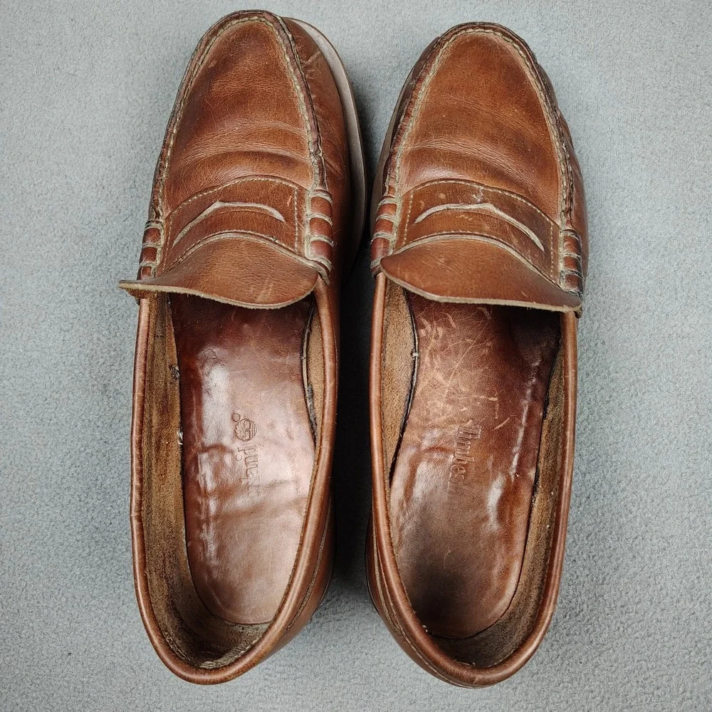 Vintage Timberland Boat Penny Loafer Men 10 Mahogany Leather Comfort Deck Shoe
